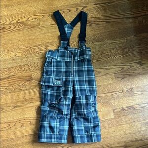Obermeyer Gray Plaid Snow Bibs